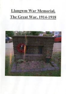 Copy of a photograph of the Llangwm Great War Memorial